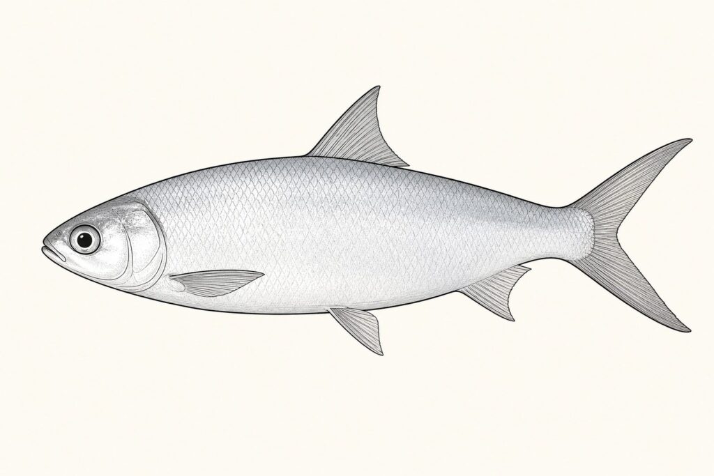 Is milkfish kosher? A milkfish (Chanos chanos) showing its fins and small cycloid scales