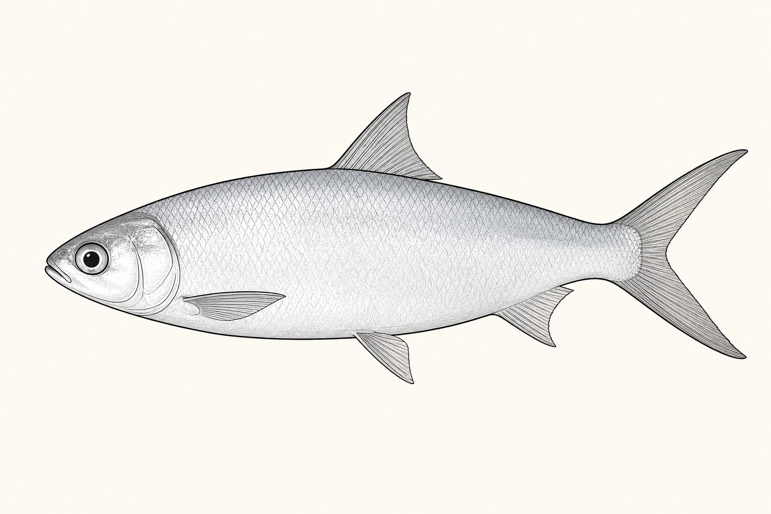 Is milkfish kosher? A milkfish (Chanos chanos) showing its fins and small cycloid scales